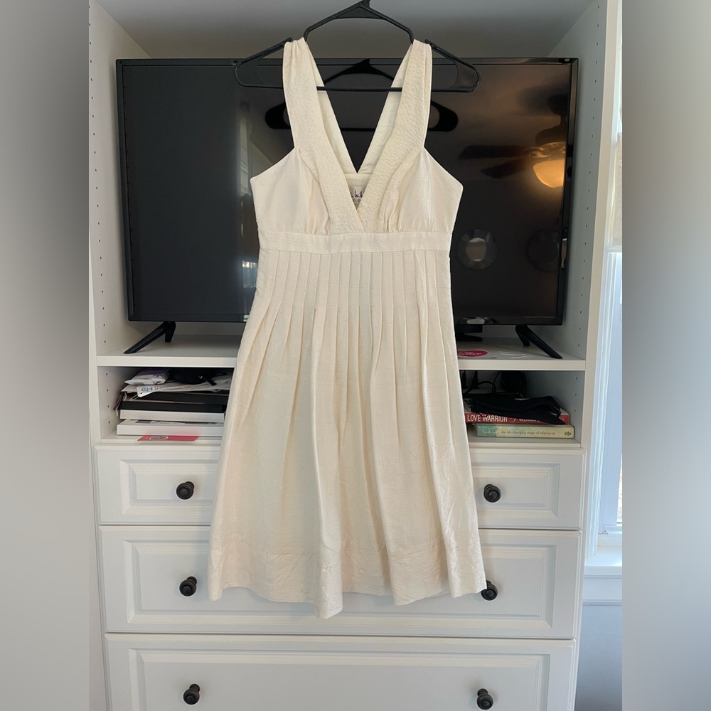 NWT White silk Nicole Miller dress